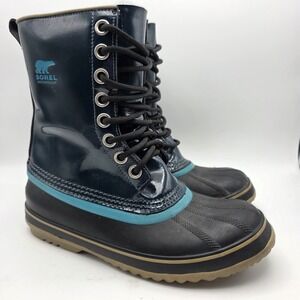 Sorel Aqua Dahlia Duck Boots Women 8 Waterproof Winter Snow Rain‎ Teal Blue